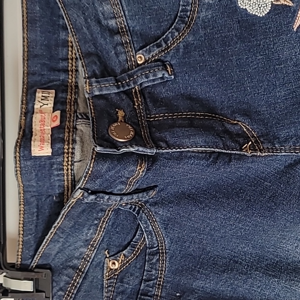 Jeans ~ YMI WannaBettaButt? Embroidered Ankle Jeans w/ Frayed Hem - Picture 13 of 13